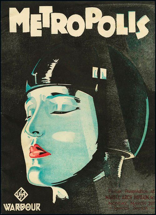 an old poster with a woman's face and the words metropoliss on it