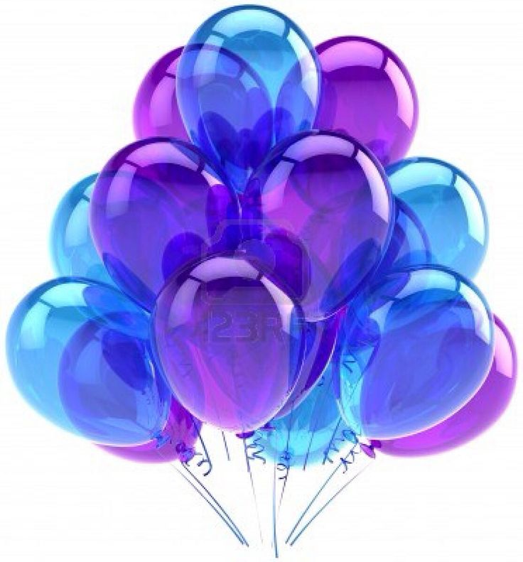 bunch of blue and purple balloons on a white background with clipping space for text