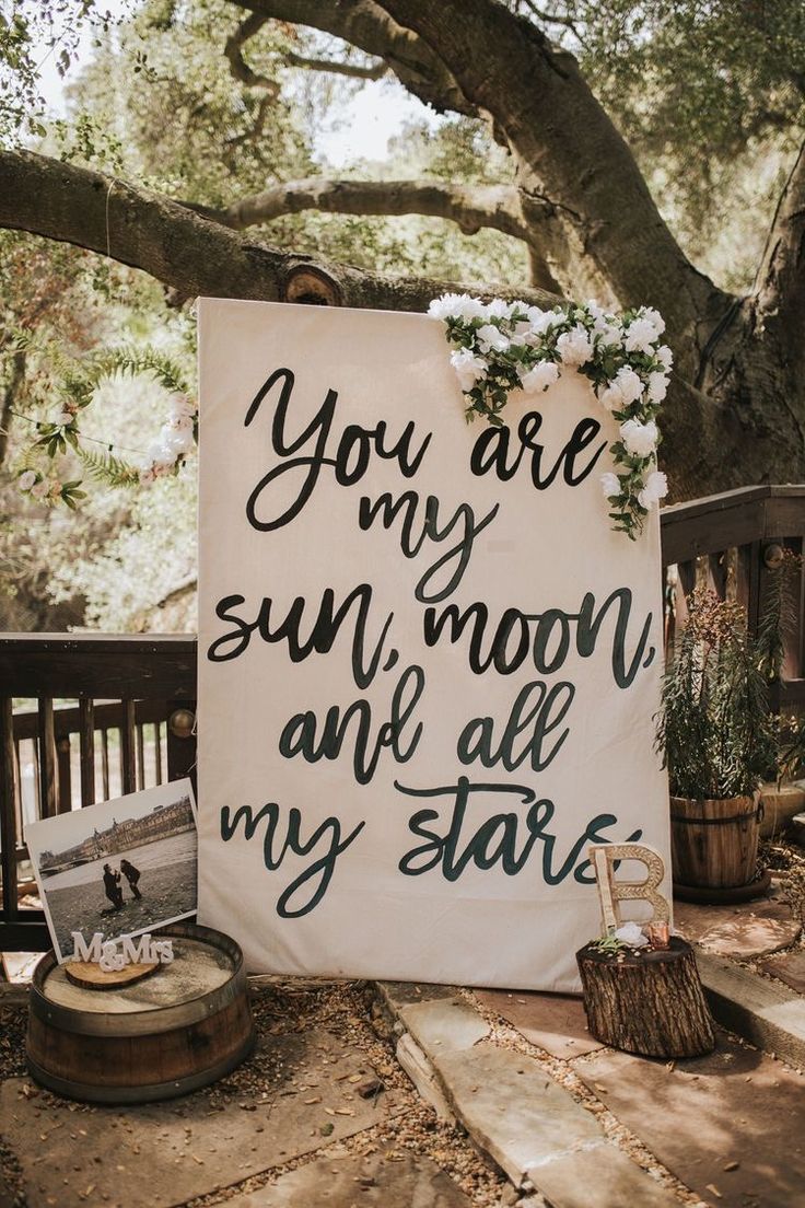 a sign that says you are my sun moon and all my stars on the ground