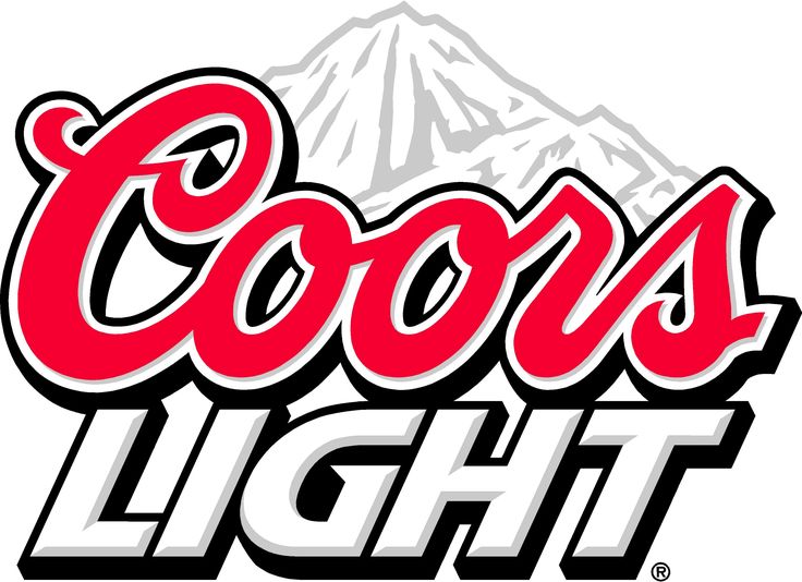 the coors light logo with mountains in the background