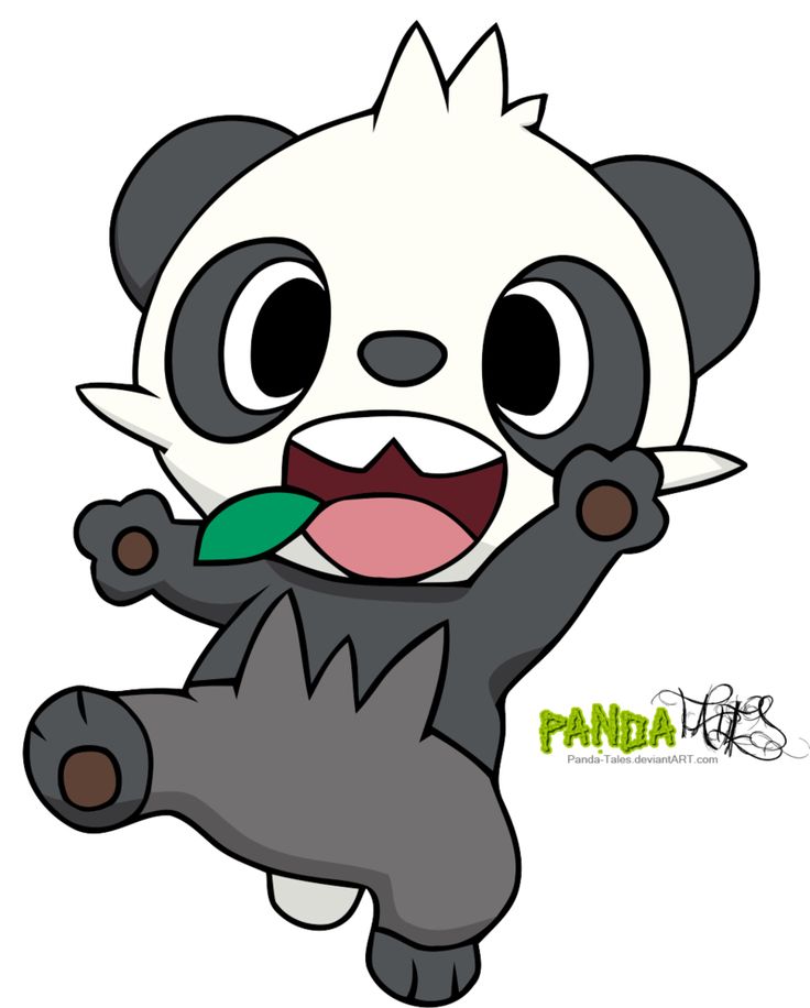 a cartoon panda holding onto a green leaf