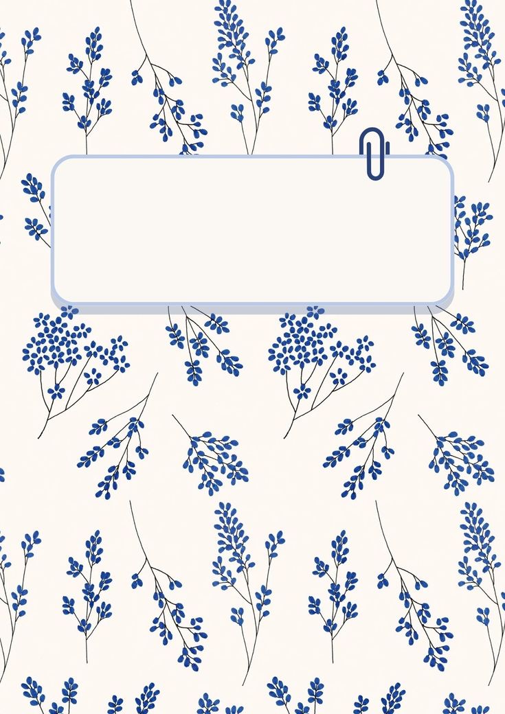 blue and white floral wallpaper with a name plate