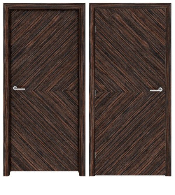 two wooden doors with one open and the other closed, both are made out of wood