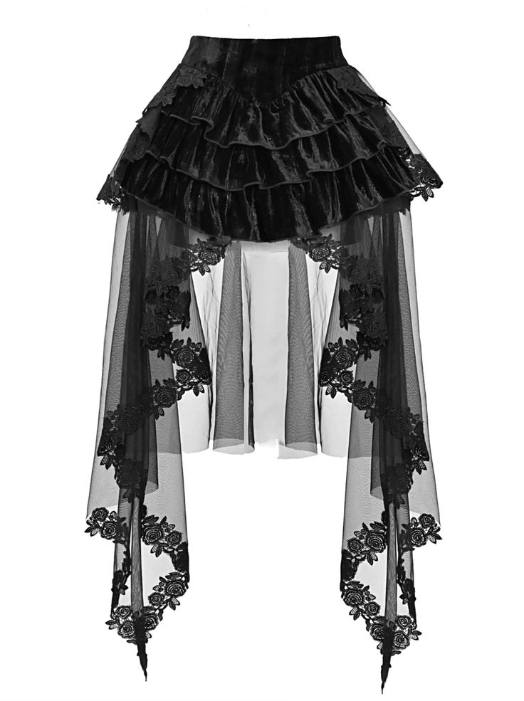 ❤dutchess gothic velvet long-tail belted suspender tulle dress suit❤︎ Stile Punk Rock, Lolita Outfit, Burlesque Corset, Corset And Skirt, Arcana Archive, Velvet Corset, Corset Skirt, Velvet Clothes, Gothic Rock