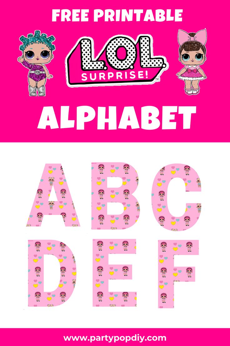 LOL Surprise Alphabet #lolsurprise #loldolls #alphabet #printable #lolsurprisedolls Craft Diy Ideas, Ideas Craft, Svg Silhouette, Lol Dolls, Craft For Kids, 6th Birthday, Alphabet Letters, Free Templates, Craft Diy