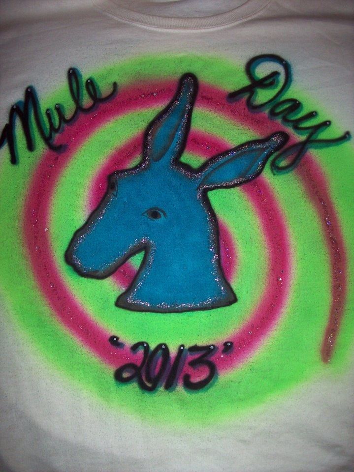 a t - shirt with the name mule envy on it's chest and an image of a donkey