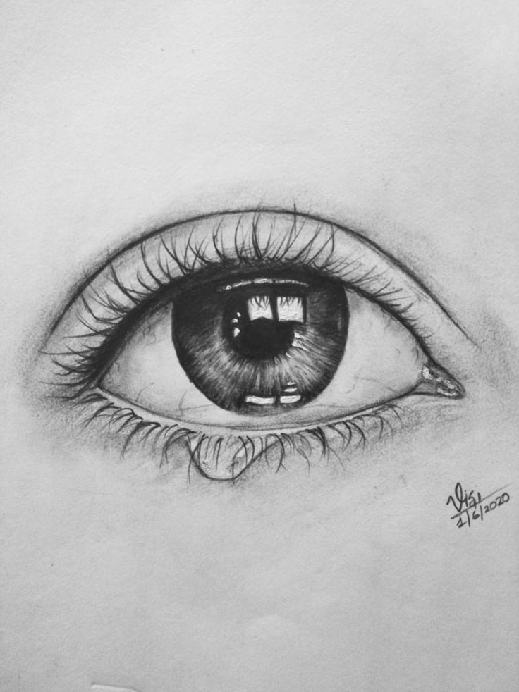 a pencil drawing of an eye