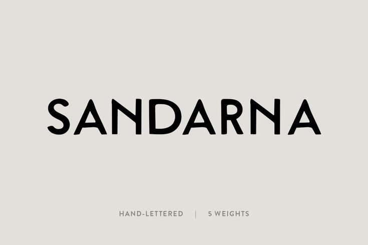 the words sandarna are black and white