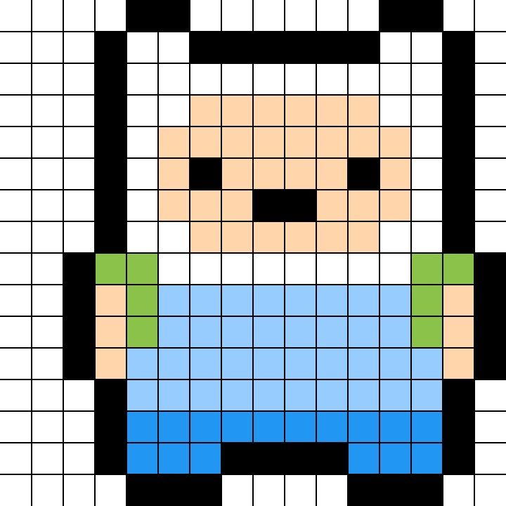 an image of a pixellated face with blue and green squares