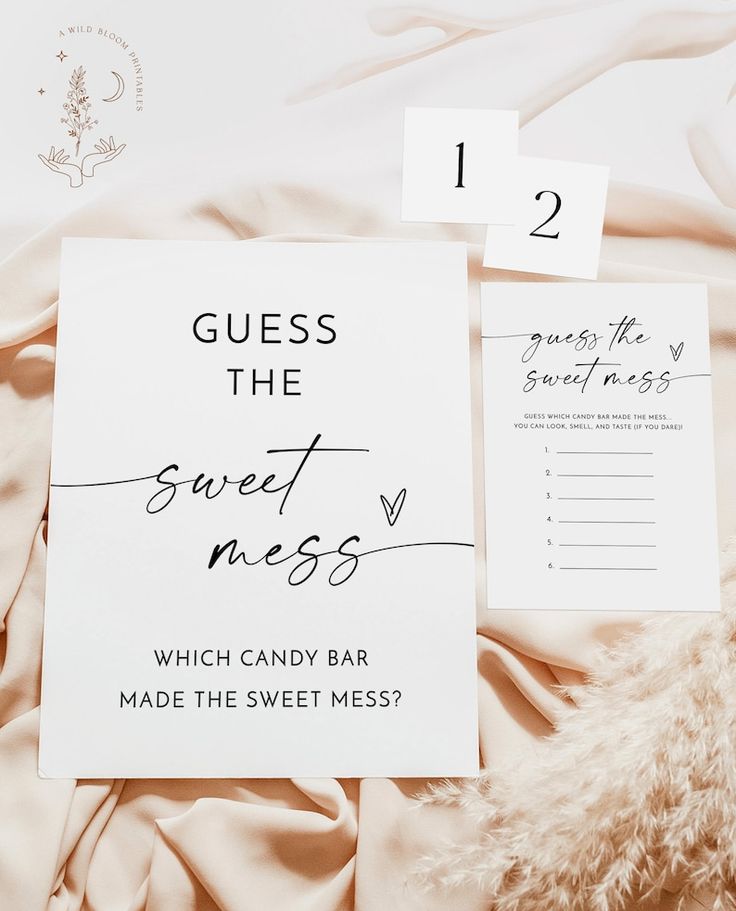 a sign that says guess the sweet mess which candy bar made the sweet mess?