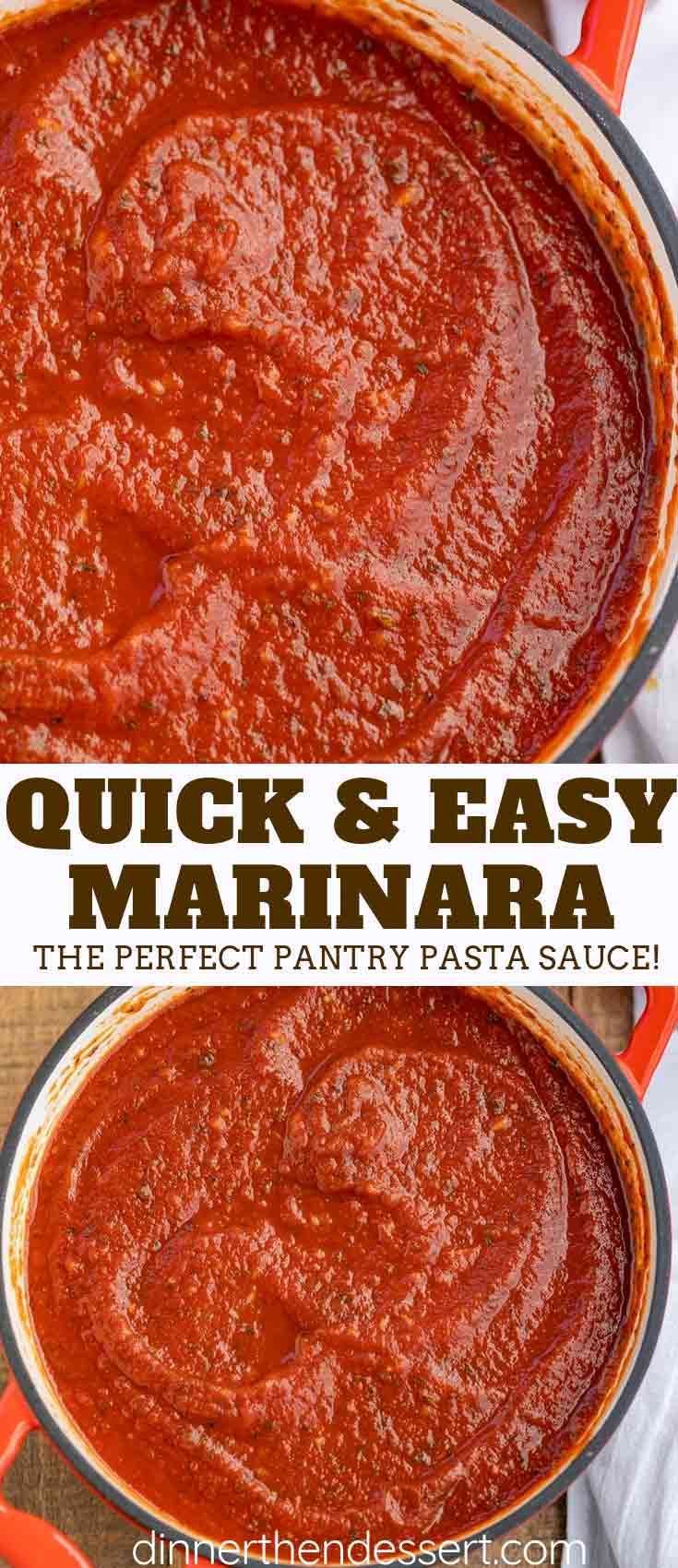 quick and easy marinara sauce is the perfect pantry pasta sauce for dinner or lunch