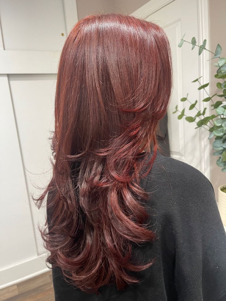 Cherry Red Hair Dye, Red Hair Without Bleach, Red Hair No Bleach, Maroon Hair Color, Deep Red Hair Color, Pelo Color Vino, Maroon Hair, Cherry Red Hair, Cherry Crush