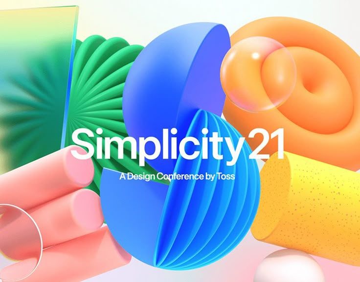 an image of some colorful objects with the words simplicity 21 on it