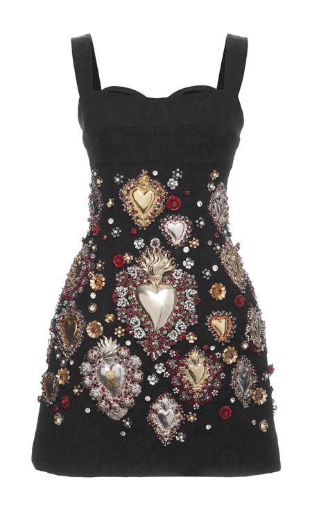 Sacred Heart Embellished Brocade Cocktail Dress by Dolce & Gabbana for Preorder on Moda Operandi Haunt Couture, Model Polaroids, Glamouröse Outfits, A Line Cocktail Dress, Brocade Dress, Brocade Dresses, Strappy Dress, Mode Ootd, Modieuze Outfits