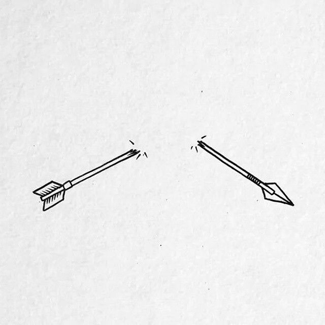 an arrow hitting another one with its head