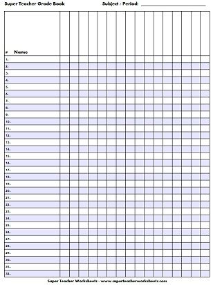 the printable spreadsheet for students to use in their school's classroom