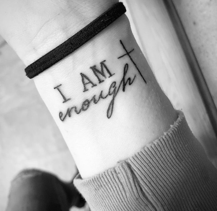 i am enough tattoo on the wrist