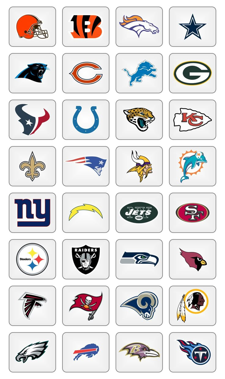 Printable NFL Team Logos No Names | Nfl teams logos, Nfl football logos ...