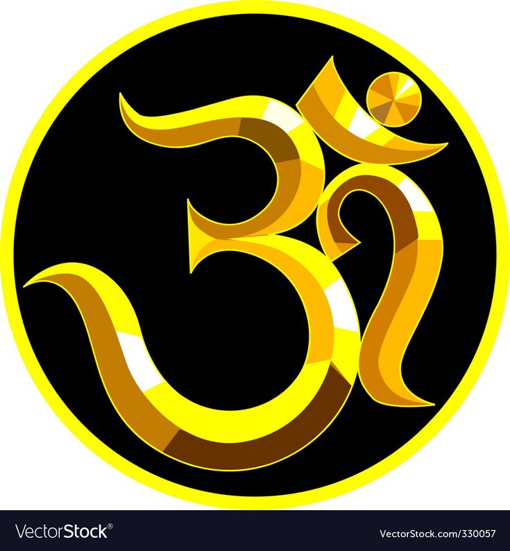 the om shan symbol in gold and black