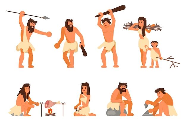 an image of ancient people in different poses