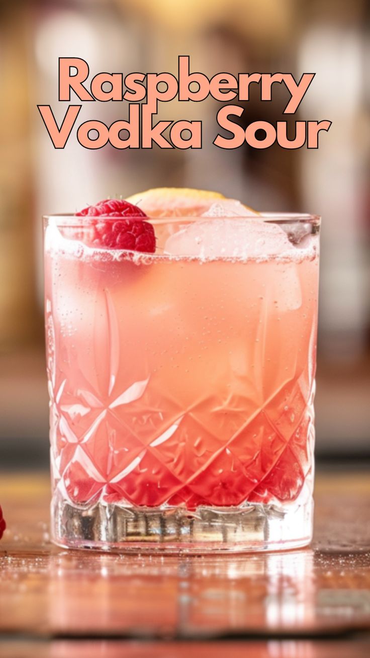 Cocktails With Raspberry Vodka, Raspberry Alcoholic Drinks, Raspberry Sour Cocktail, Sour Mixed Drinks, Raspberry Vodka Cocktails, Sour Cocktail Recipes, Vodka Mixed Drinks Recipes, Raspberry Vodka Drinks, Vodka Sour Recipe