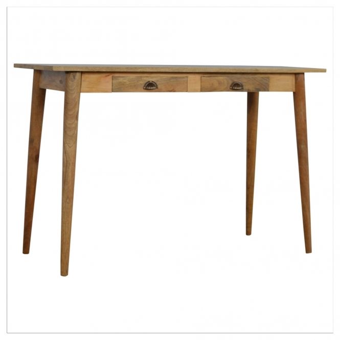 a wooden table with two drawers on it's legs and one drawer at the top