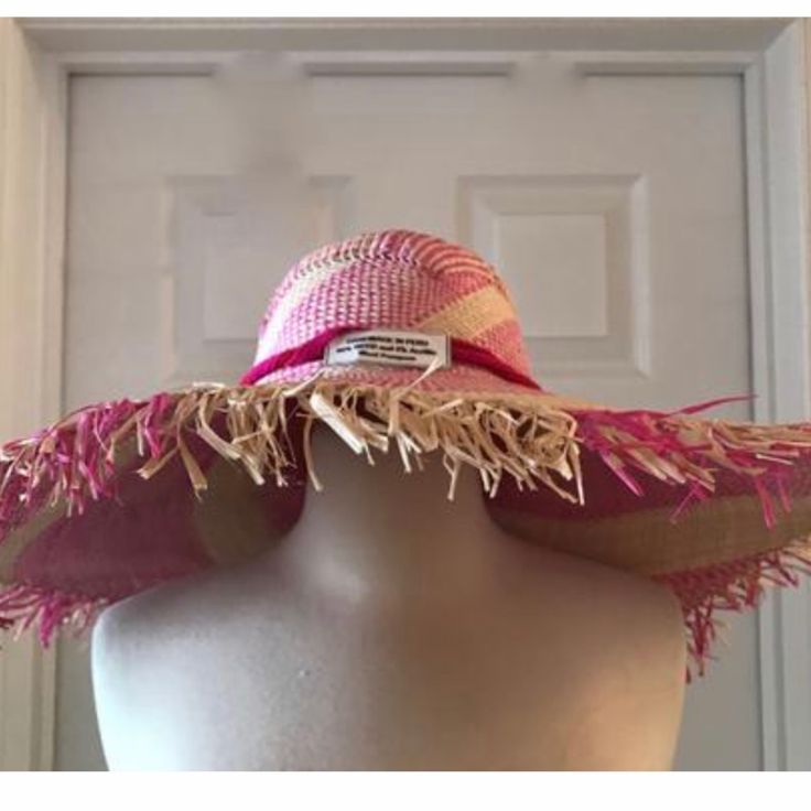 Nannacay For J.Crew Tululu Hat. Color: Pink Natural. Item # G8383. Since 2014, Nannacay Has Been Associated With Gorgeous Handmade Accessories, Lovingly Crafted By Artisans In South America. This Hat Was Handwoven In Peru (And Finished With Pompoms, Just For J.Crew!), Using Natural Fibers That Grow Along The Country's Coast. Brand New With Tag. Was Purchased Directly From J.Crew. Pink Bohemian Fedora Hat, Trendy Pink Adjustable Sun Hat, Trendy Pink Brimmed Straw Hat, Trendy Pink Brimmed Hat, Bohemian Wide Brim Pink Hat, Pink Bohemian Wide Brim Hat, Bohemian Pink Wide Brim Hat, Casual Pink Sun Hat, Pink Fedora Hat For Summer