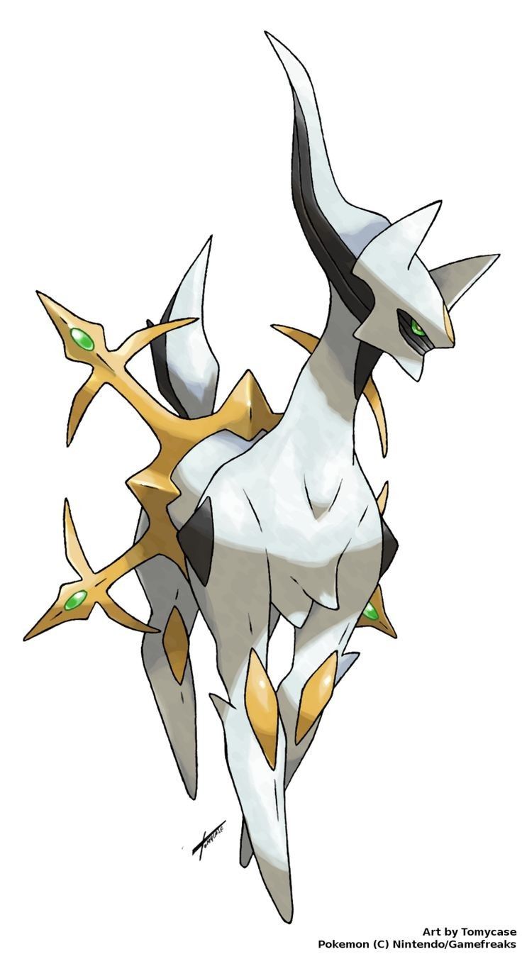 a white and black pokemon with gold accents