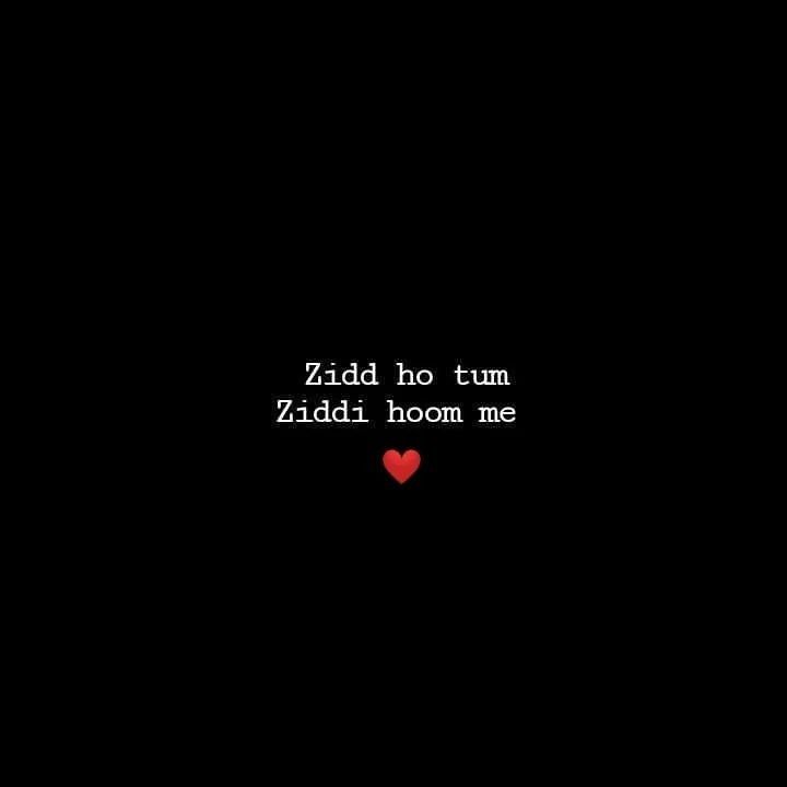 a black background with a red heart in the middle and words written on it that read, zadi ho tum