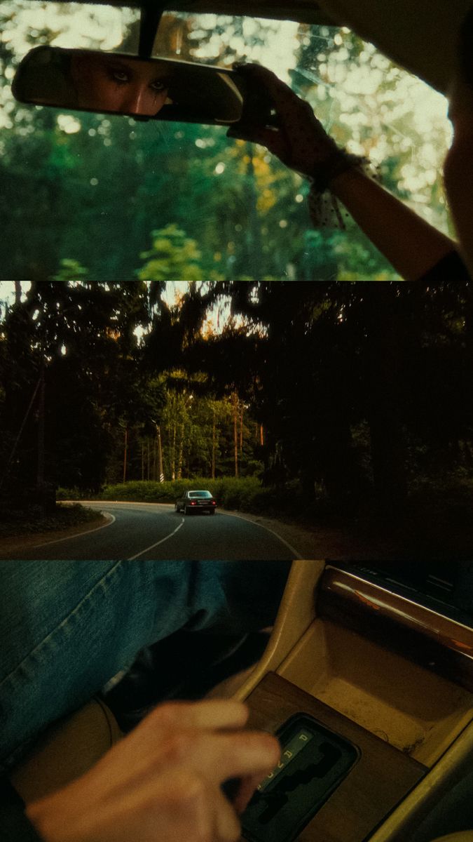 a man driving down the road in his car