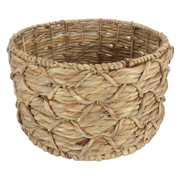 a large woven basket is shown on a white background