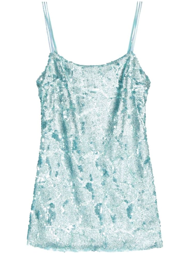 aqua blue sequin design spaghetti straps concealed rear zip fastening thigh-length straight hem Teal Party Dress, Blue Sequin Dress With Spaghetti Straps, Light Blue Sleeveless Sequin Mini Dress, Light Blue Sleeveless Mini Dress With Sequins, Sleeveless Light Blue Mini Dress With Sequins, Aquamarine Clothes, Mini Formal Dresses, Mini Dresses Formal, Marine Costume