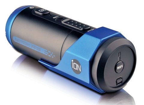 an image of a blue portable device that is on display