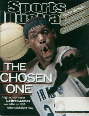 the cover of sports illustrated magazine shows a basketball player with his mouth open and hands out