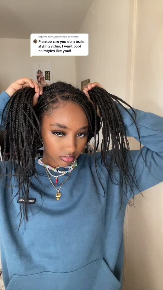 Hairstyle Box Braids, Pony Braids, Clean Girl Hairstyle, Big Box Braids Hairstyles, Girl Hairstyle, Box Braids Hairstyles For Black Women, Braids Hairstyles Pictures, Cute Box Braids Hairstyles, Box Braids Styling