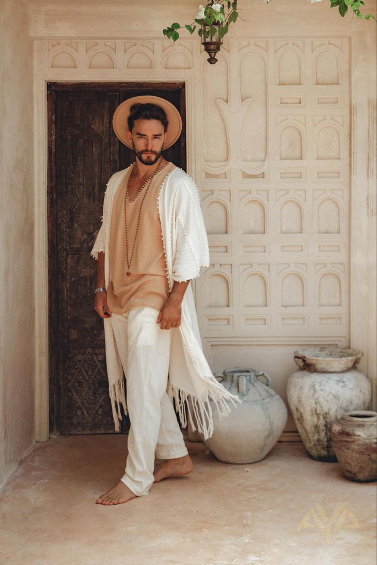 Light Beige Festival Top Men Minimalist Men Baggy Top Tribal Tee Tan Handmade Mens Bohemian Clothing Boho Shirt for Men Raw Cotton - Etsy Canada Bohemian Outfit Men, Poncho For Men, Mens Poncho, Bohemian Men, Loom Machine, White Poncho, Boho Poncho, Baggy Tops, Minimalist Men