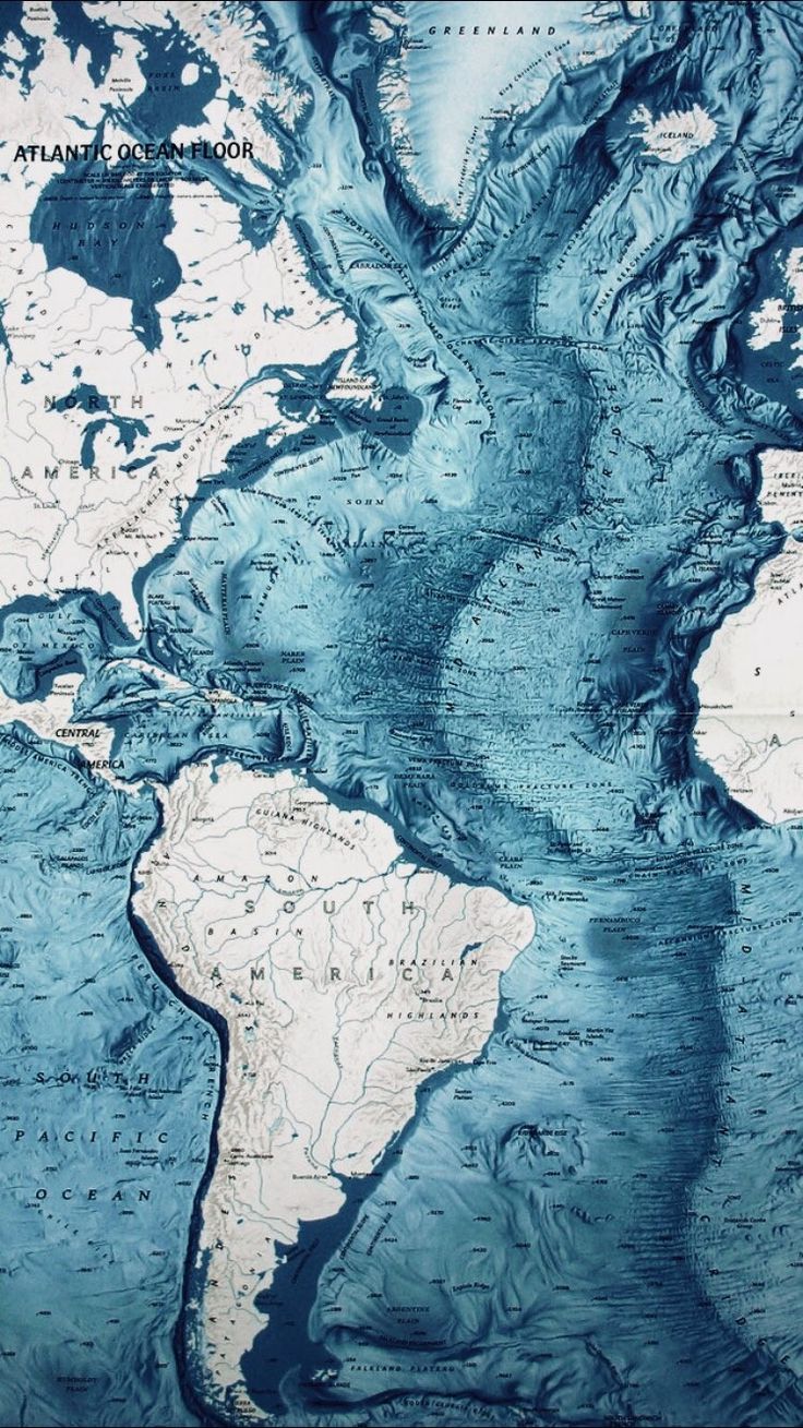 an old world map with blue water and white landforms on it's sides