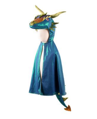 a blue dragon costume is shown on a mannequin's head and neck