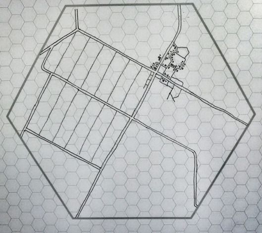 a drawing of a hexagonal structure with lines on it