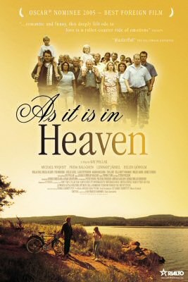 a movie poster with people standing on the shore