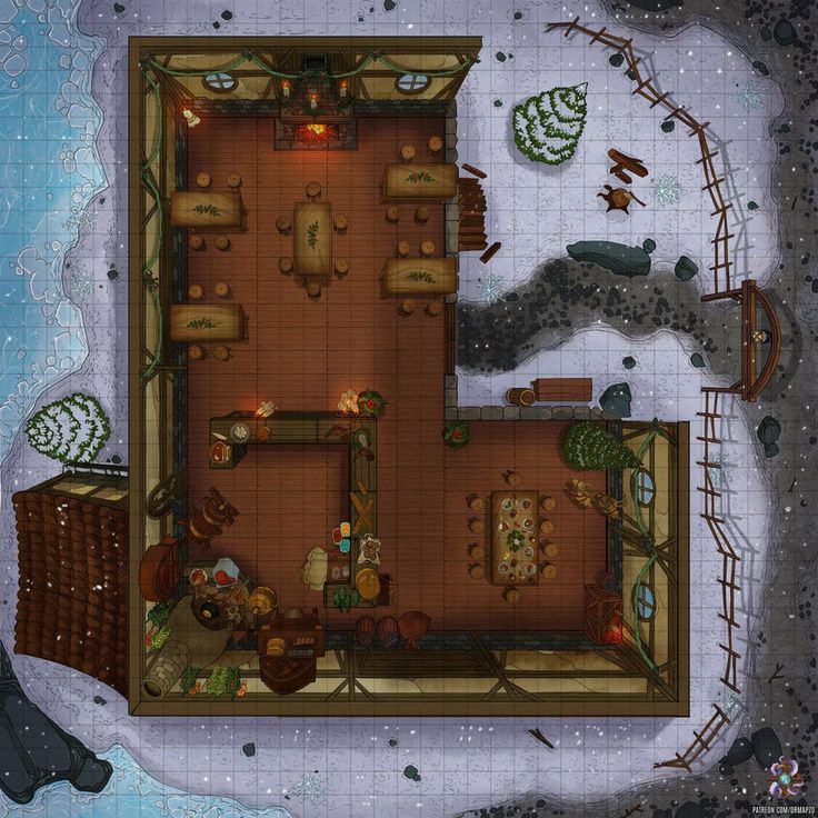 an overhead view of a house in the game