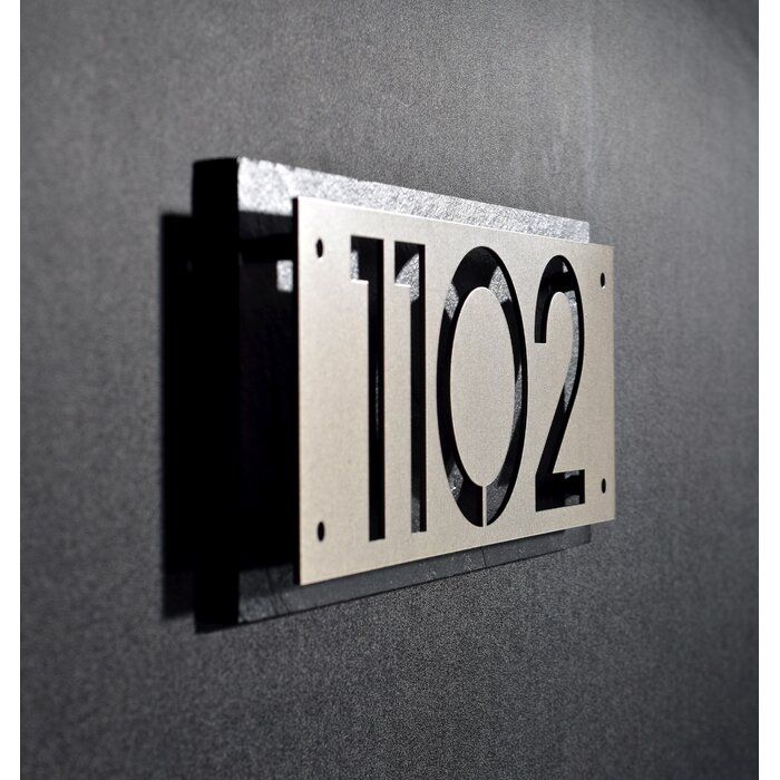 Stainless Steel and Slate 1-Line Wall Address Plaque | Address plaque ...