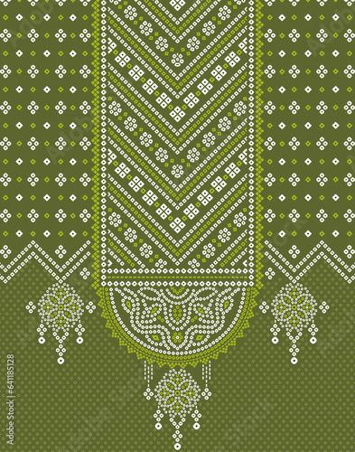 a green and white pattern with an ornate design on it's side, in the middle