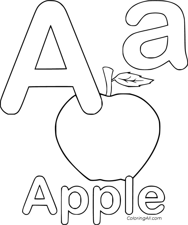 the letter a is for apple coloring page