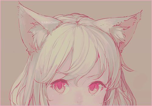 Anime Cat Ears, Chibi Manga, 얼굴 그리기, Anime Animals, Anime Cat, Art Anime, Kawaii Girl, Cat Girl, Anime Kawaii