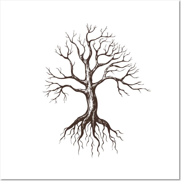 a drawing of a tree with no leaves