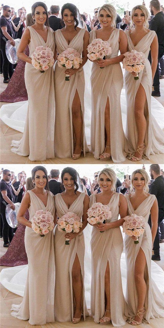 the bridesmaids are all dressed up in different dresses and bouquets for their wedding