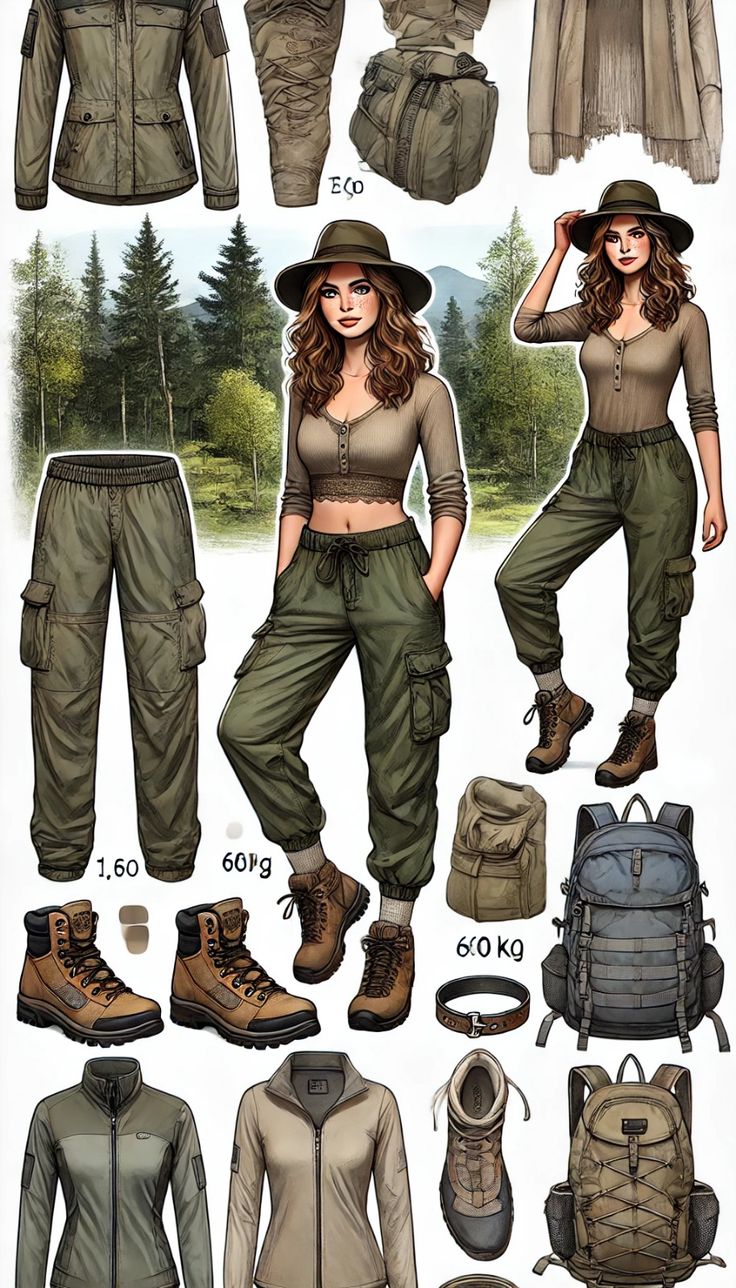 Jungle Vibes Outfit, Tropical Adventure Outfit, Adventurer Outfit Aesthetic, Paleontologist Outfit, Archeologist Aesthetic Outfit, Female Adventurer Outfit, Biologist Outfit, Jumanji Outfit Ideas, Safari Adventure Outfit