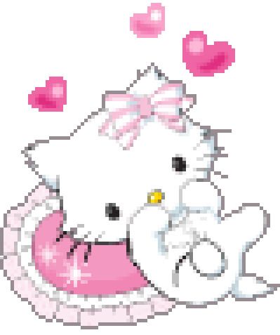 an image of a hello kitty with pink hearts