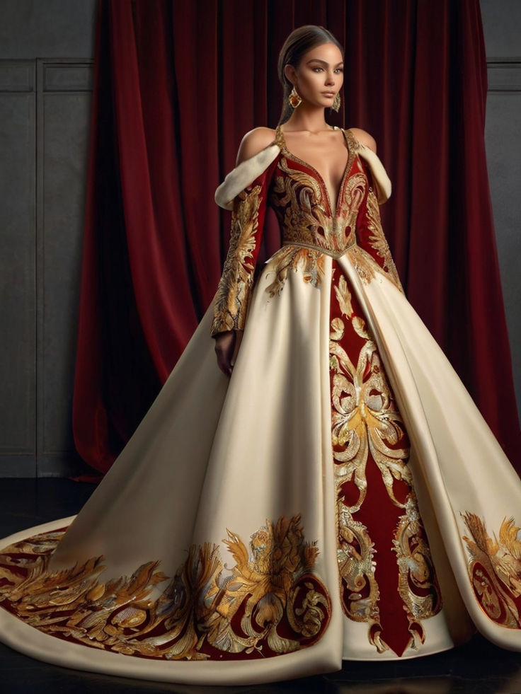 Royal Coronation Gown, Huge Ball Gowns, Queen Dress Royal Fantasy, Royal Ball Dress, Royal Dresses Princesses, Queen Dress Royal, Westeros Fashion, Marble Queen, Coronation Dress